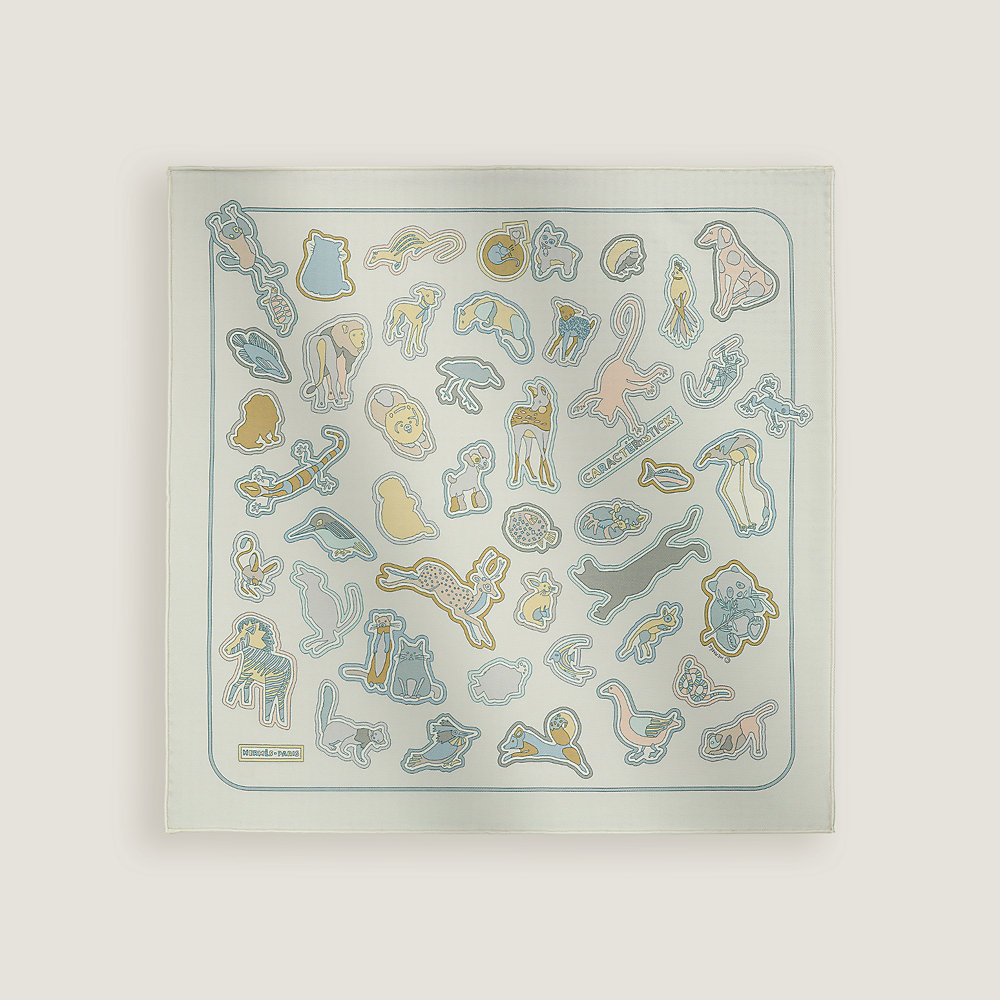 Caracteristick Detail scarf 45 - Blue | Hermès USA